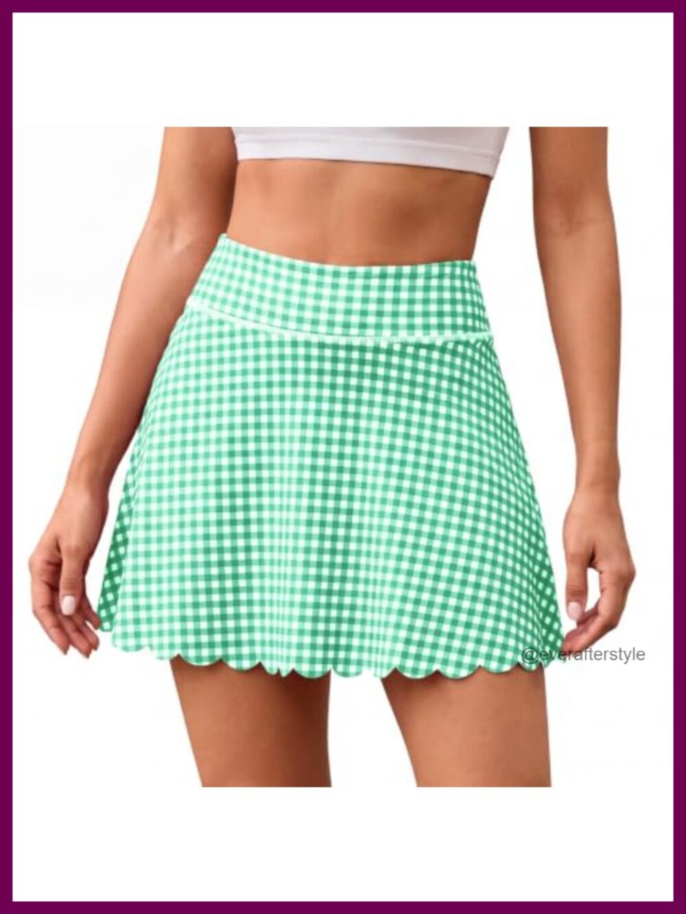 Plaid Athletic Skort High Waist Tennis Skirt with Pocket